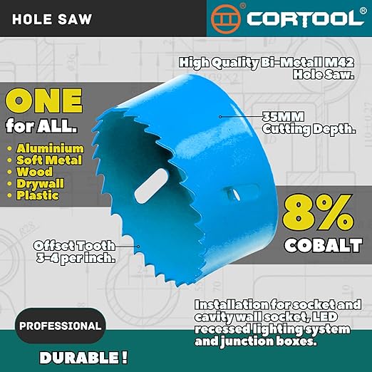 5 Inch Bi-Metal Hole Saw Kit With Arbor for Metal and Wood Cutting - Hole Cutter for Drywall, PVC Boards, Fiberglass and Vent Pipes