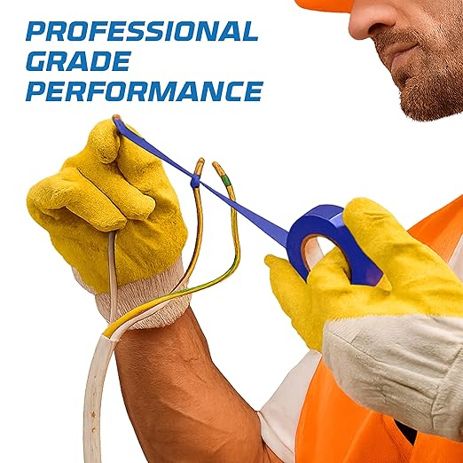 OHLECTRIC Professional Grade Vinyl Electrical Tape (1 Pack) Blue - 7 Mil Thick Flame-Retardant, Heat & Weather Resistant 3/4 Inch x 60 Feet | Ideal for Contractors & Electricians
