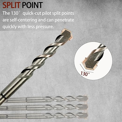Direko 5-Piece 3/4 inch x 6 Inch SDS Plus Rotary Hammer Drill Bits Carbide Tipped Concert Drill Bits for Concrete, Brick, Cement Walls, Stone, Hammer Drill Bits for Concrete
