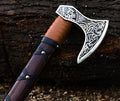 SHINY CRAFTS-Axes Viking Axe Hatchet Norse Axe Best Tomahawk Viking Bearded Axe- Beautiful Camping Axe Best Gift for Him with Leather Sheath (VBA 15A)