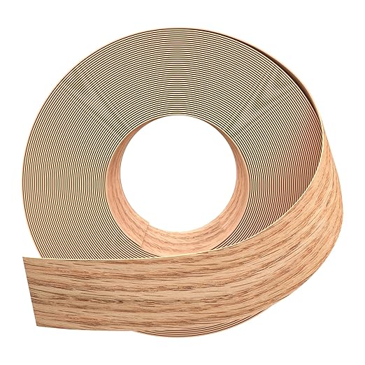 GSCIT Club Red Oak Edge Banding, 3 inch x 25ft roll of Veneer Edge Banding Pre-glued Flexible, Real Wood Tape for Cabinet Repair & Furniture Restoration