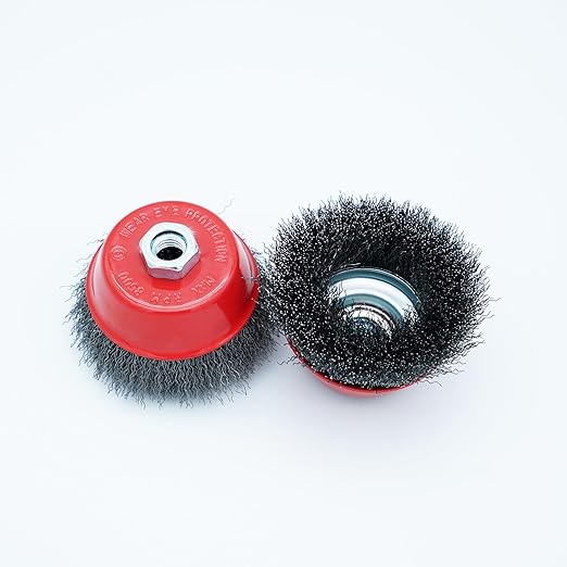4 Inch Wire Cup Brush Set for Angle Grinder Ideal for Paint Stripping and Heavy Duty Conditioning, 5/8-11 Threaded Arbor (2)