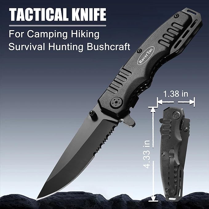 RoverTac Multitools Gift Set, 11-in-1 Multi Tool Axe, LED Flashlight, Tactical Knife in “I LOVE YOU” Gift Box, Tool Gift for Husband, Boyfriend, Dad, Camping Essentials Survival Gear Multitool