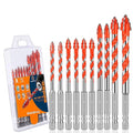 Serrated Concrete Drill Bit Set 10PCS (3/16”-1/7”), Tungsten Carbide Tip Masonry Drill Bits Set for Glass, Metal, Brick, Tile, Concrete, Plastic and Wood