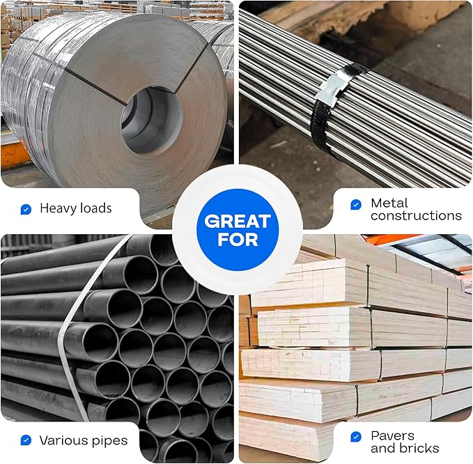IDL Packaging 5/8" x .020" x 300' Steel Strapping Coil (1400 Lbs Break Strength) in Self-Dispensed Сardboard Box - Portable Strong Banding with Superior Cut-Resistance - Heavy Pallet Strapping