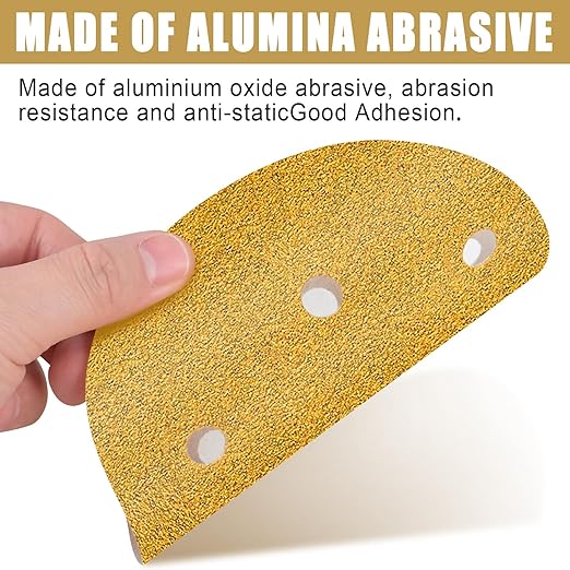 6 Inch - 6 Hole Hook and Loop Sanding Discs 60 Grit, Random Orbital Sandpaper for Automotive and Woodworking - 100 Pack