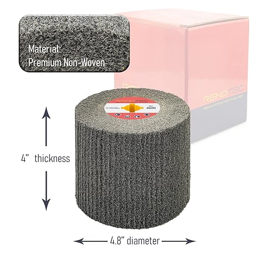 120x100mm Non-Woven Abrasive Flap Wire Drawing Polishing Burnishing Wheel for The Surface Treatment of Metal Products (600 GRIT)