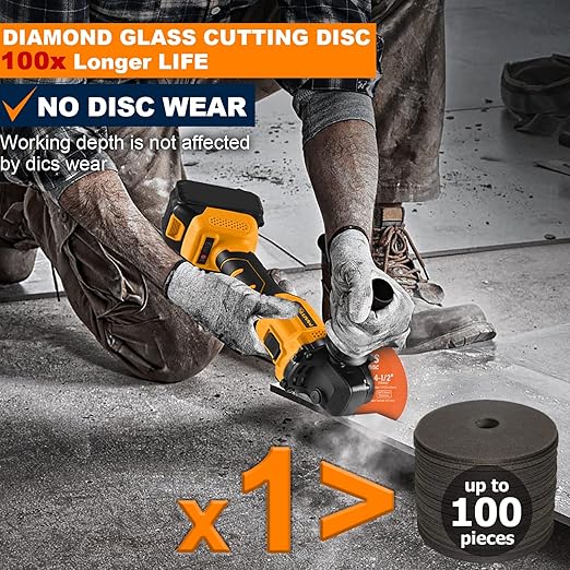 Glass Cutting Disc 4-1/2 Inch (5PCS) for Angle Grinder with 7/8" Arbor Hole, 0.63" Ultra-Thin Saw Blade Wheel Polishing Diamond Cutting Disc for Glass, Jade, Wine Bottles, Tile, Ceramic, Marble