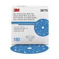 3M Hookit Blue Abrasive Disc 321U Multi-Hole, 36176, 6 in, 180, 50 Discs