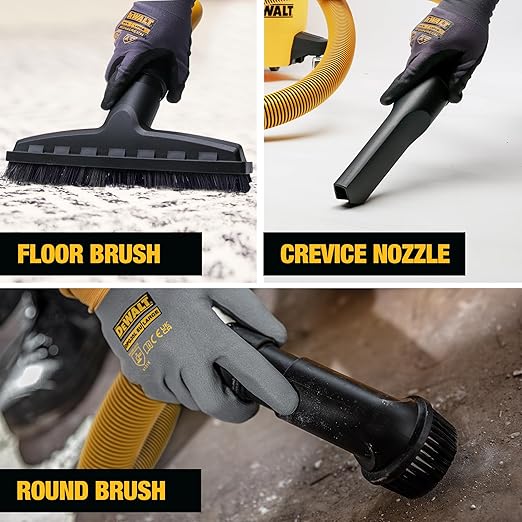 DEWALT Shop Vacuum 5-Gallon 4 HP STEALTHSONIC Wet/Dry Vacuum Cleaner DXV05P-QTB Ultra Quiet Poly Shop Vacuum with Powerful Suction for Garage, Jobsite, and Workshop