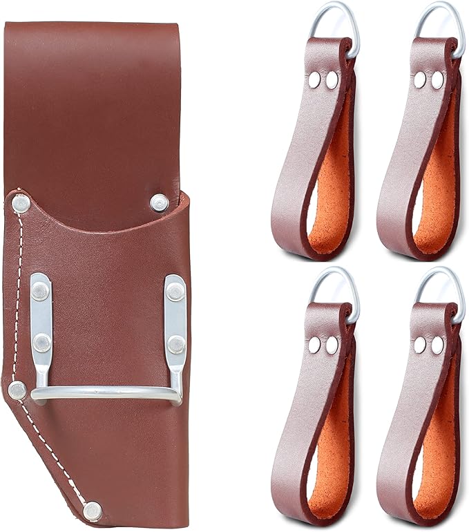 Daisy Leather Tool Belt, PRO-303 Premium Leather Oil Tanned 27 Pockets Heavy Duty Tool Pouch, Leather Tool Belt, Tools Organizer for Electrician, Carpenter, Construction and Framer Tools, X-Large