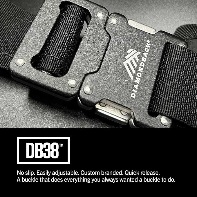 Diamondback Tempo Tool Belt - Tool Belts for Men with Lumbar Support - Utility Belt with 10 Attachment Points for Tool Belt Pouches (M/L)