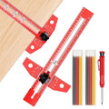 Woodworking Scriber Marking Line Ruler，Adjustable Aluminum Alloy Sliding T-Square Ruler，Precision Line Drawing with Angle Adjustment, Tool for Engineering, Architecture ，Design Drawing