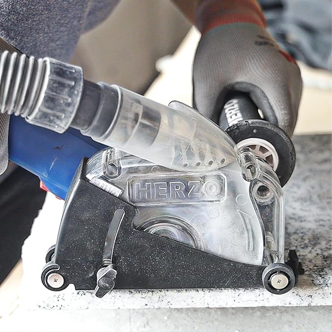 HERZO Dust Shroud Dust Extraction Cutting Guard for 5 inch and 4-1/2 inch Angle Grinder