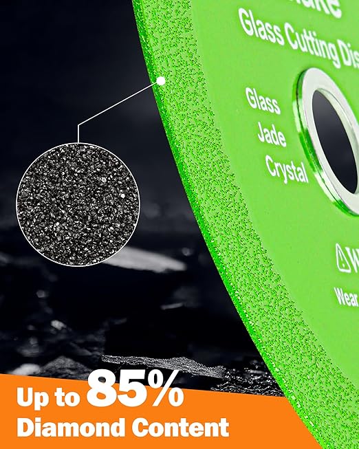 Glass Cutting Disc, Allmake 5pcs Rock Slab Grinding Disc 4.5 Inch for Angle Grinder, Diamond Glass Cutter Saw Blades for Grinding Cutting Bottle Crystal Ceramic Tile, Discos para Cortar Ceramica