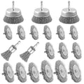 Wire Brush for Drill Set, 20 PCS Wire Wheel Cup Brush with 1/4'' Hex Shank, Drill Wire Brush Attachment, Ideal for Removing Rust/Corrosion/Paint - Extend Life & Reduced Wire Brea