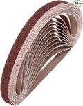 HARFINGTON 3/8 x 13 Inch Sanding Belts, 10 Pcs 60 Grits Aluminum Oxide Abrasive Belt Sander File Belt for Woodworking, Metal Polishing, Knife Sharpener