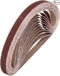 HARFINGTON 3/8 x 21 Inch Sanding Belts, 5 Pcs 60 Grits Aluminum Oxide Abrasive Belt Sander File Belt for Woodworking, Metal Polishing, Knife Sharpener