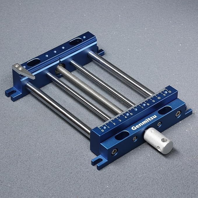 Upgrade Aluminum Bench Vise Clamp, High-Precision CNC Router Clamp for Unique Shaped Woodworking & Metalworking Milling Project, Size 9.4" x 6.6" x 1.6", Clamping Range 0-5.7"