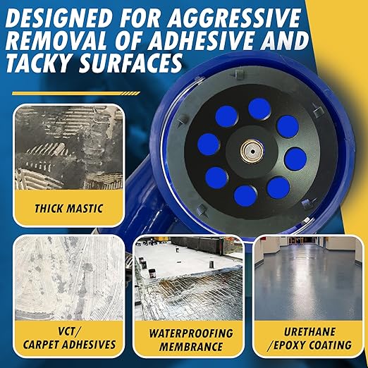 4.5" PCD Grinding Wheel for Epoxy, Glue, Mastic and Paint, 5 PCD Segments, 5/8"-11 Threaded Arbor