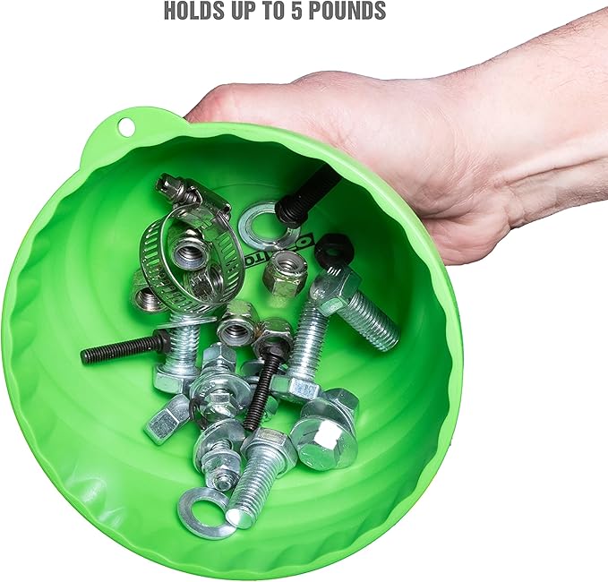 OEMTOOLS 25114 Magnetic Nut Cup, Magnetic Bowls for Holding Nuts and Bolts, 6 Inch Cup Diameter, Coated Magnet Sticks to All Ferrous Metal Work Surfaces,Green