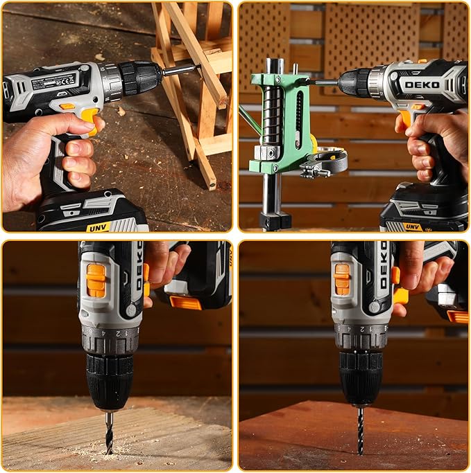 Power Drill Cordless: DEKO PRO Cordless Drill 20V Electric Power Drills Set Tool Drills Cord-less Set with Battery and Charger