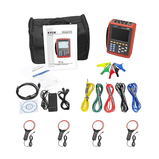 ETCR5000 3 Phase Power Quality Analyzer Three Phase Multi-Functional Power Quality Logger with ETCR300F Ф300mm Current Clamp Sensor Range 10A-6000A