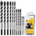 Masonry Drill Bit Set & Carbide Drill Bits, Extension Professional Drill Bit Set (11PCS) for Glass/Brick/Plastic/Cement/Wood/Tile/Etc, Industrial Strength Carbide Drill Bit Tip, 1/8"-1/2" by TITGGI