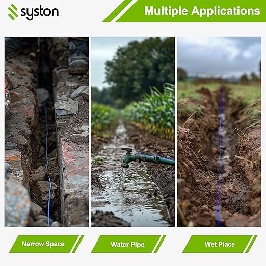 14 AWG Tracer Wire 600V 100% Solid Copper Conductor Direct Burial Underground, Blue Tracer Wire for Locating Underground Pipes and Lines Water Sewer Pipe Fiber Optic Gas Electrical Wire, 100 FT