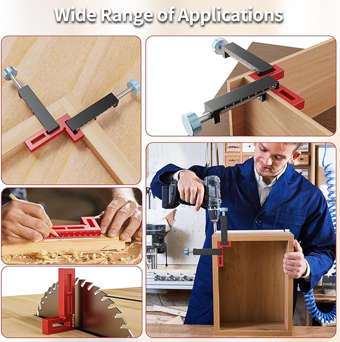 Preciva Corner Clamp for Woodworking, 90 Degree Right Angle Clamp, Aluminum Alloy Positioning Squares for Picture Frames, Cabinets, Drawers Boxes