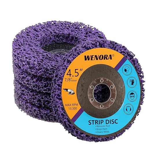 5 Pack Strip Discs Stripping Wheel for Angle Grinder, 4-1/2" x 7/8" Rust Remover Discs, Clean and Remove Paint Coating Rust Welds Oxidation(Purple)