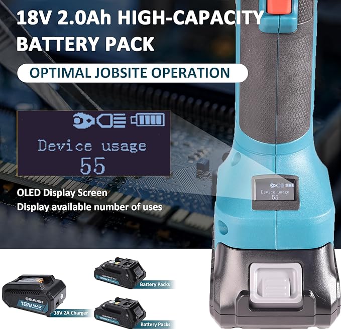 Cordless Hydraulic Cutting Tool Kits with 2pcs 18V 2Ah Battery and Durable Carrying Cases,Heavy Duty Wire Cutter for Copper/Aluminum Cable
