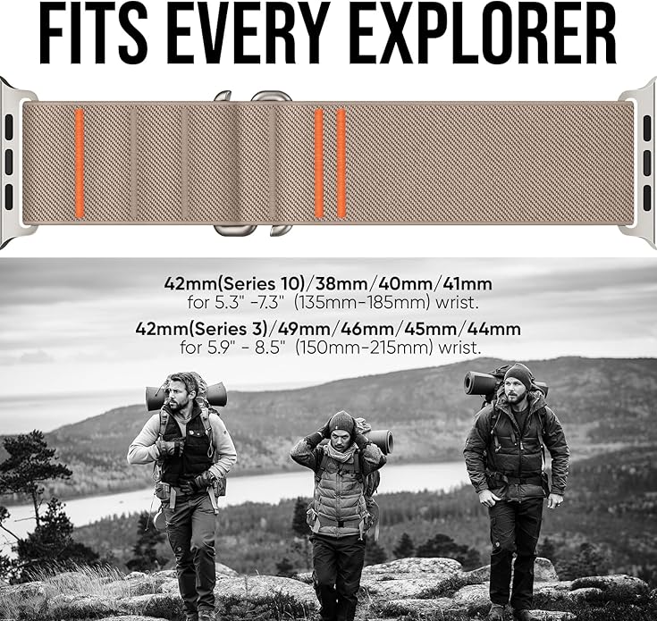 Suitisbest Sport Bands Compatible with Apple Watch Ultra Band 49mm 46mm 45mm 44mm 42mm 38mm 40mm 41mm Men Women, Stretchy Nylon Sport Loop Strap with S-Hook for iWatch Series 10 Ultra SE 9 8 7 6 5 4 3