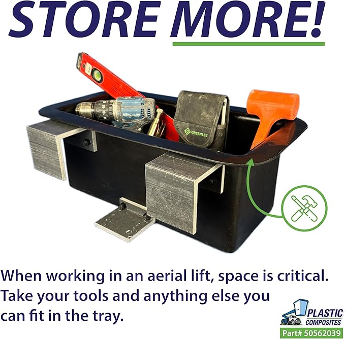 Plastic Tool Tray - Bucket Mounted - Large - Outside Mount - Heavy Duty (2025 Version)