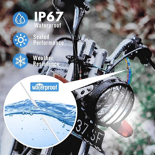 Kuject 150PCS Solder Seal Wire Connectors AWG 26-24, White Solder Seal Heat Shrink Butt Connectors Terminals Sleeve Waterproof Wire Splice Connector for Marine Boat Wire Joint