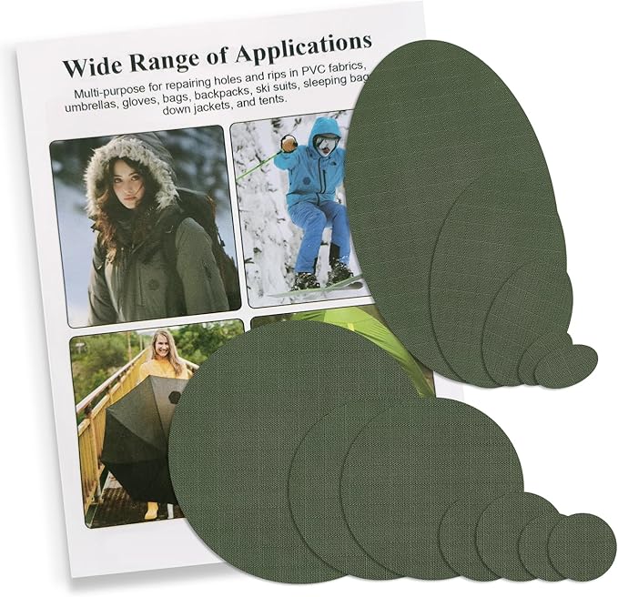 Down Jacket Repair Patches - Highly Effective Repair of Nylon Fabric, Waterproof Self-Adhesive Repair Patch for Down Jackets, Tents, Raincoats, Outdoor Equipment