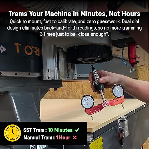 SST - Regular Mill & Lathe Tramming System - Tram, Align, & Square for Machine Calibration - For Angular Misalignment - Precise & Powerful - 0.0005” Dial Indicators - Designed in the USA
