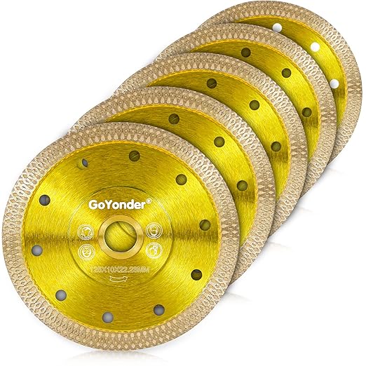 GoYonder 4.5 Inch Super Thin Tile Saw Blade, Diamond Blade for Angle Grinder, Dry Wet Tile Blade for Ceramic Tile, Concrete, Granite Cutting