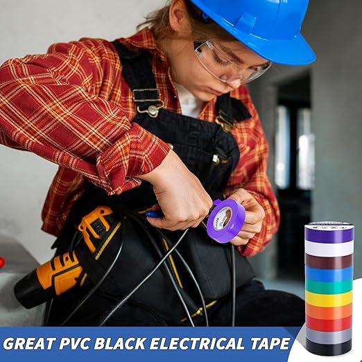 100 Rolls Colored Electrical Tape Bulk 3/4 Inch x 66ft, Waterproof Vinyl Electric Tape High Temp Insulation Tape for Electrical Protection Home Outdoor Electric Insulating Wire Wrapping