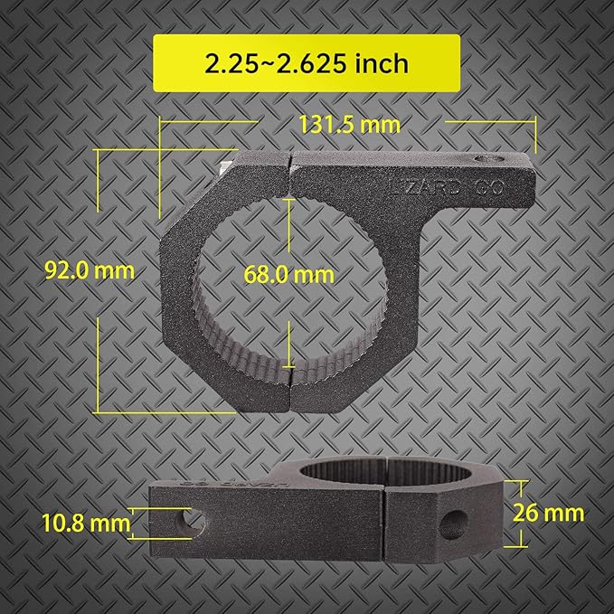 Roll Bar Clamps - 4Pack,Horizontal Roll cage Clamp 2.25in 2.375in 2.5in 2.625 inch,Bumper Mount Bracket Bull Bar Clamp for LED Light Bar,Cube Lights,ATVs Whips (2.25~2.625" Clamps)