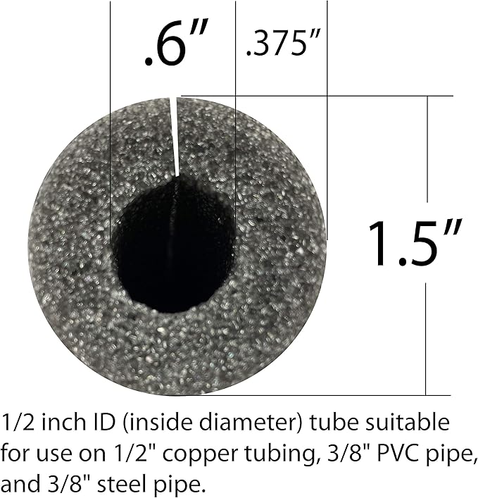 Foam King Insulating Foam Pipe Covers - 12 Pack Choose Size (1/2 inch)
