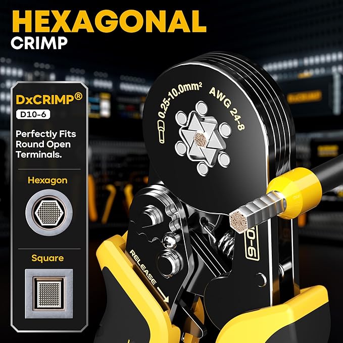 Ferrule Crimping Tool Kit, Ratchet Pliers for 24-8 AWG with 24 Types Insulated and Non-Insulated Ferrules, Hexagon Ferrule Crimper, Wire Ferrules Kit, Crimping Pliers set with Wire Strippers