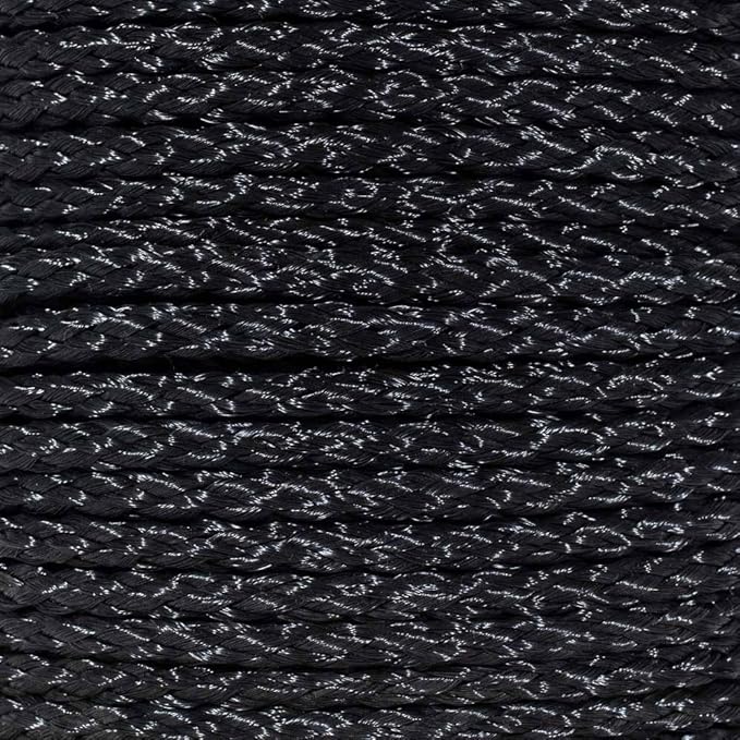 Hollow Braid Polypropylene Rope (1/2 Inch, 500 Feet, Black) - Barrier Rope - Trail Marking, Crowd Control, Golf Courses