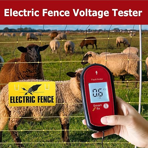 Electric Fence Voltage Tester, Handheld Fence Fault Finder Fence Tester for Farms, Digital Display High Voltage 200-15000V Gardening Tools