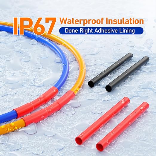 TKDMR 446 Pcs Heat Shrink Tubing Kit - 4:1 Ratio Adhesive Lined, Marine Grade Shrink Wrap - Industrial Heat Shrink Tubing,Red and Black