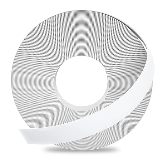 GSCIT Club White Melamine Edge Banding, 5/8 inch x 50ft Edge Banding with Hot Melt Adhesive Pre-glued Cabinet Edge Banding Flexible White Veneer Edging for Plywood