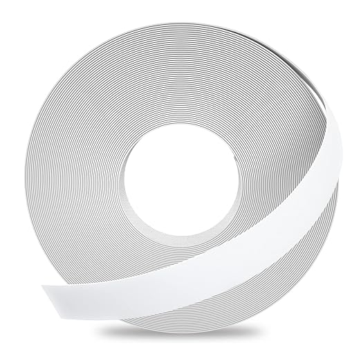 GSCIT Club White Melamine Edge Banding, 1 inch x 250ft Edge Banding with Hot Melt Adhesive Preglued Cabinet Edge Banding Flexible White Veneer Edging for Plywood