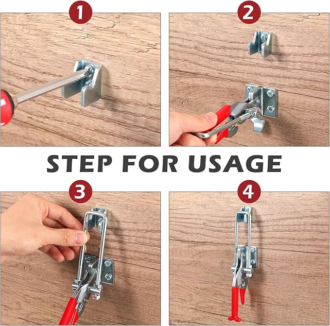 10 Pack 2000lbs Toggle Clamp 431 Heavy Duty Toggle Latch Clamp Adjustable U Bolt Self Lock Latch for Tire Carrier, Trailer and Door Hardware, Smoker Lid and More 7.87 Inch(433 Type)