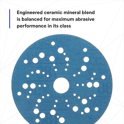 3M Hookit Blue Abrasive Disc 321U Multi-hole, 36161 5 in 180 50 discs per carton