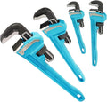 DURATECH 4-Piece Heavy Duty Pipe Wrench Set, 8 ",10 ", 14 ", 18 ", Adjustable Plumbing Wrench, Malleable Cast Iron Handle, Exceed GGG Standard